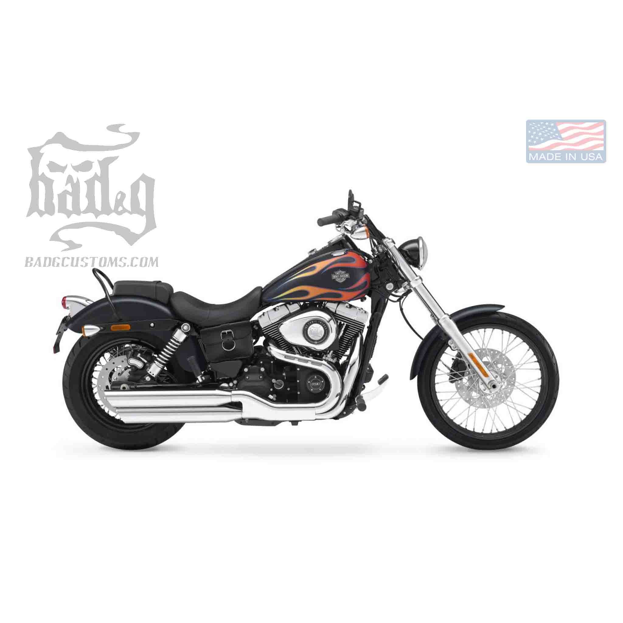 Upgrade your Harley-Davidsonยฎ Dyna with the DBB07 Dyna Bolt On Battery Bag. Hand crafted in USA with premium leather and top quality hardware. Durable and stylish, it's the perfect fit for your motorcycle.