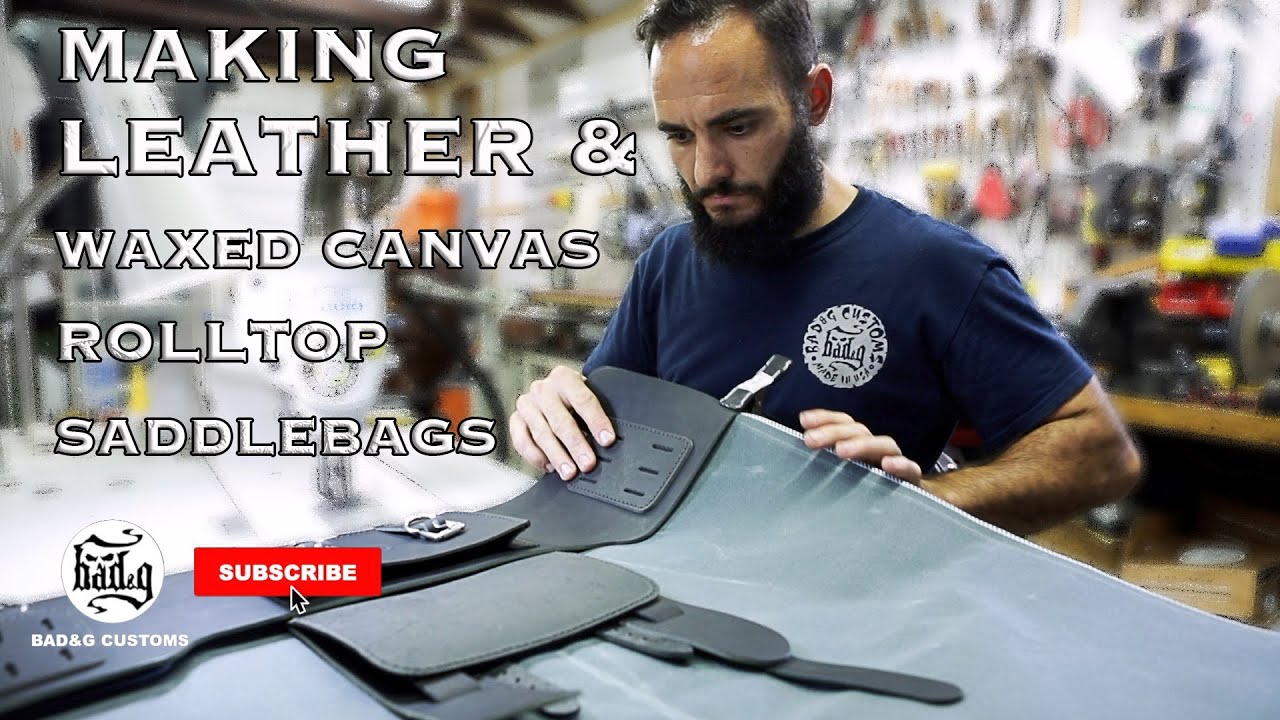 LEATHER and WAXED CANVAS Saddlebags by BAD&G CUSTOMS